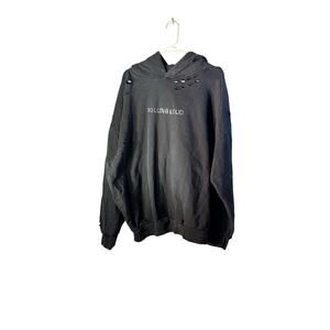 Rolling Loud  RHINSTONE LOGO VINTAGE BLACK HOODIE Size XL